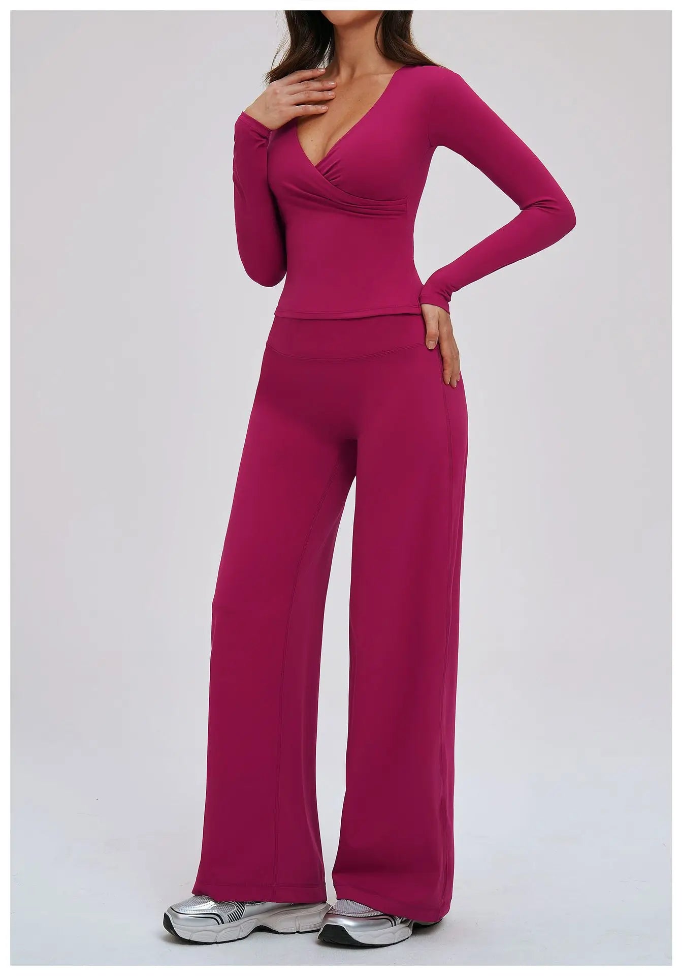 2-Piece Long Sleeve Set - Quick-Dry Yoga & Running Tracksuit