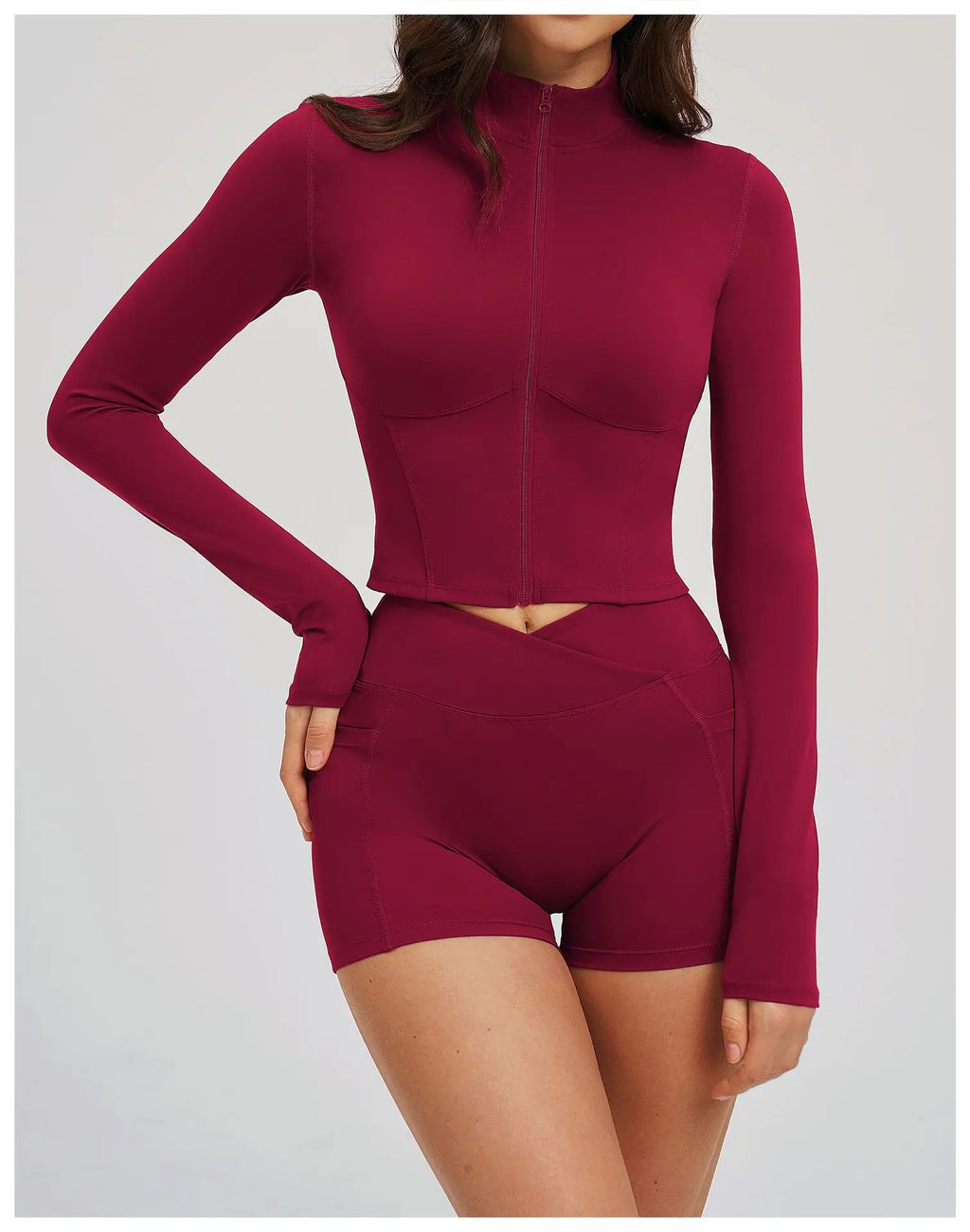 Zip-Up Crop Jacket - Women's Quick-Dry Yoga & Running Top