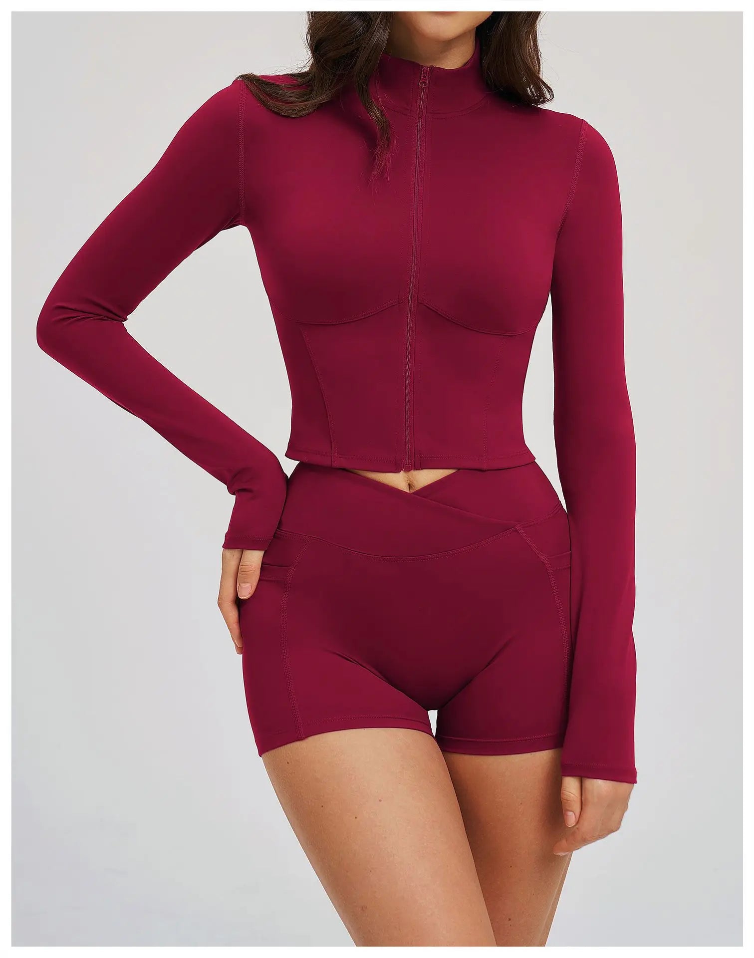 Zip-Up Crop Jacket - Women's Quick-Dry Yoga & Running Top