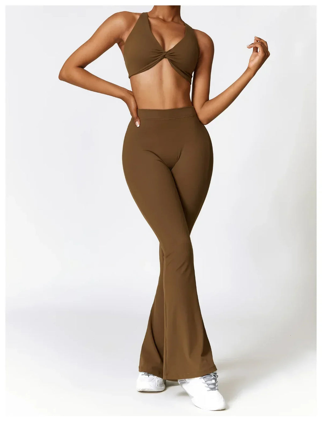 V-Hip Flare Yoga Pants - High-Waist Wide-Leg Leggings
