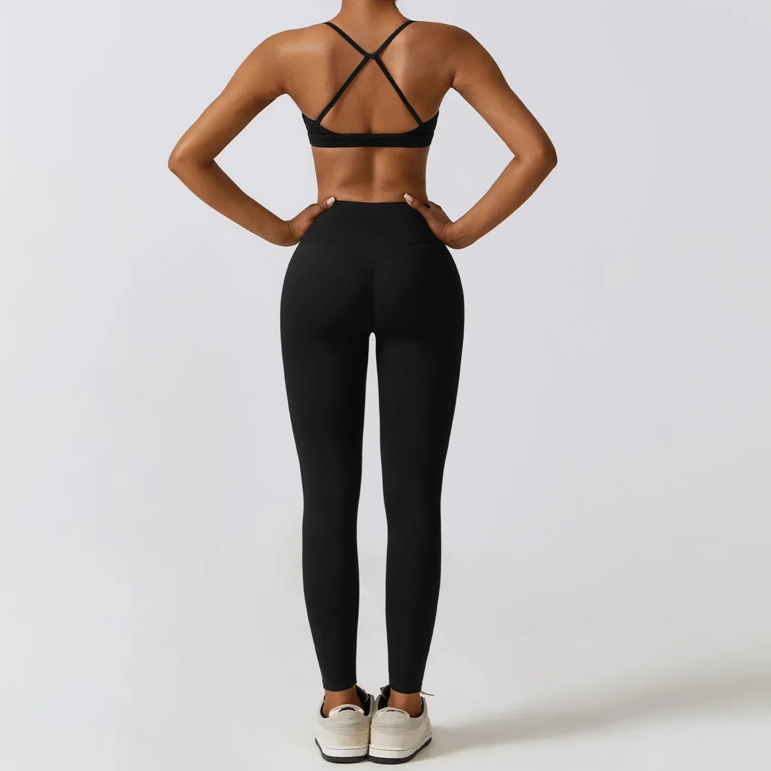 2/3-Piece Activewear Set - Leggings, Bra & Long Sleeve Top