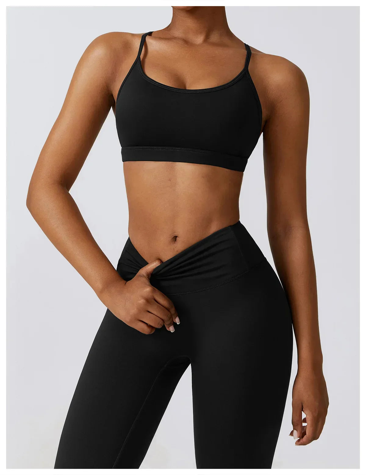 2/3-Piece Activewear Set - Leggings, Bra & Long Sleeve Top