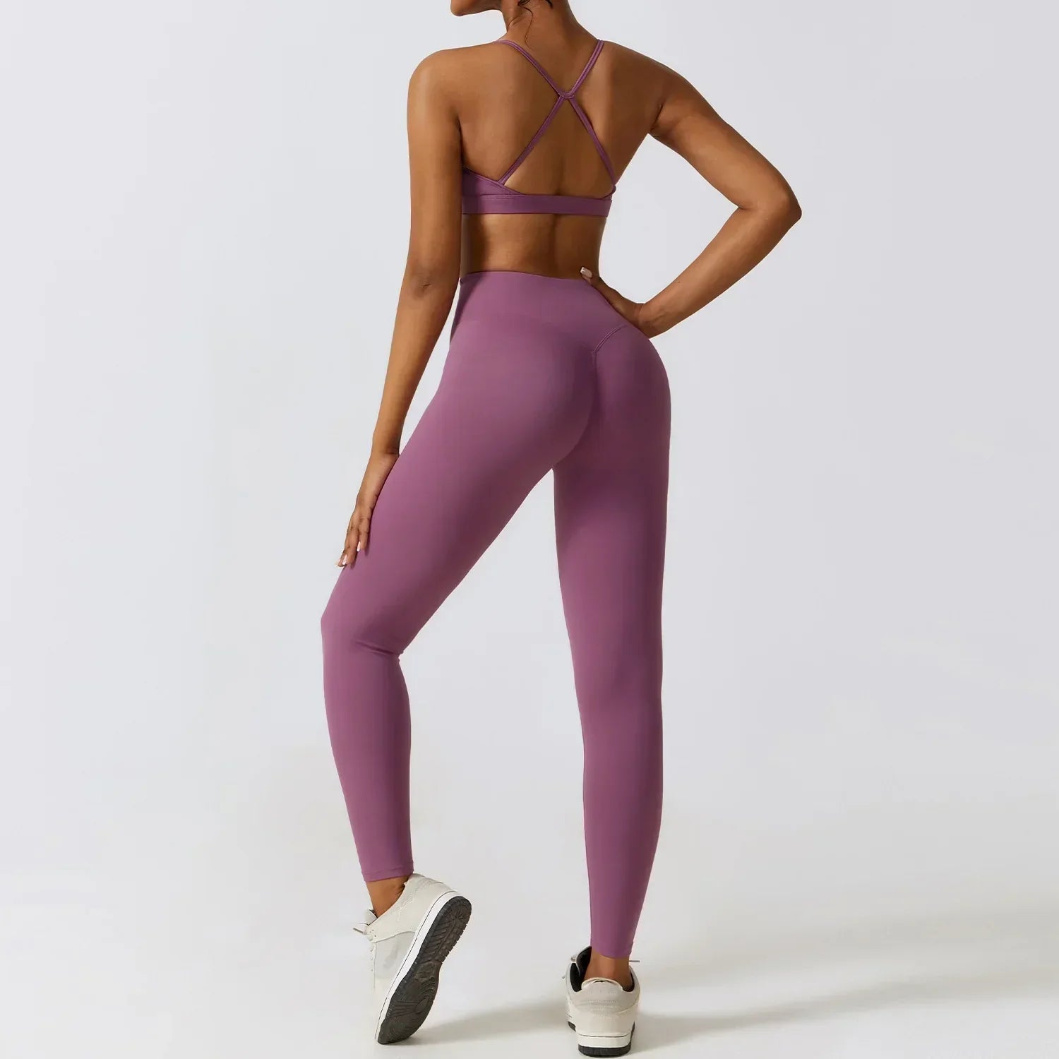 2/3-Piece Activewear Set - Leggings, Bra & Long Sleeve Top