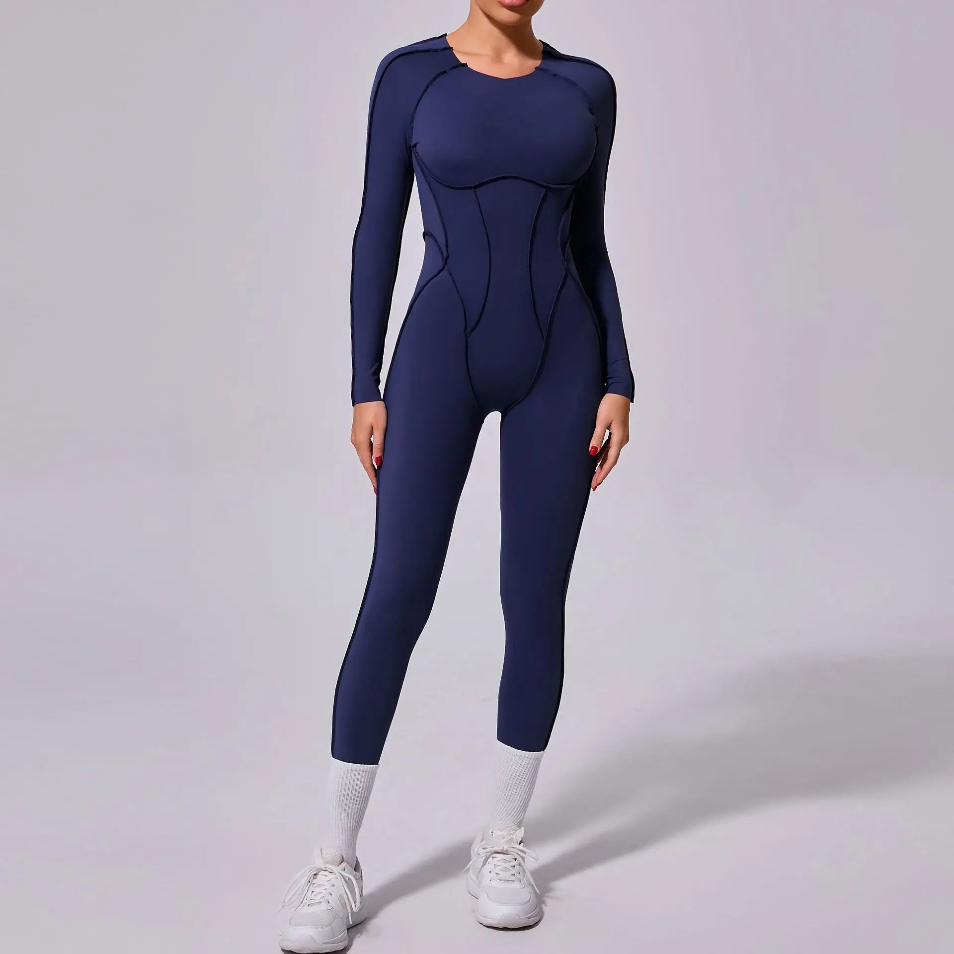 Long Sleeve Overalls Romper - Women's Running & Gym Jumpsuit