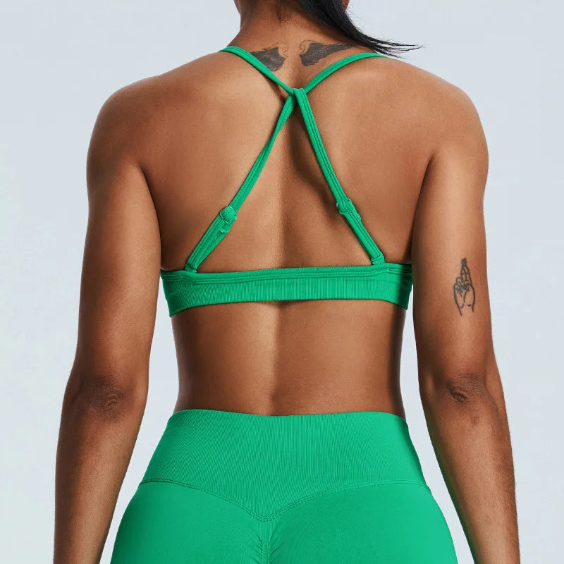 Scrunch Push-Up Sports Bra - Seamless Adjustable-Strap Tank