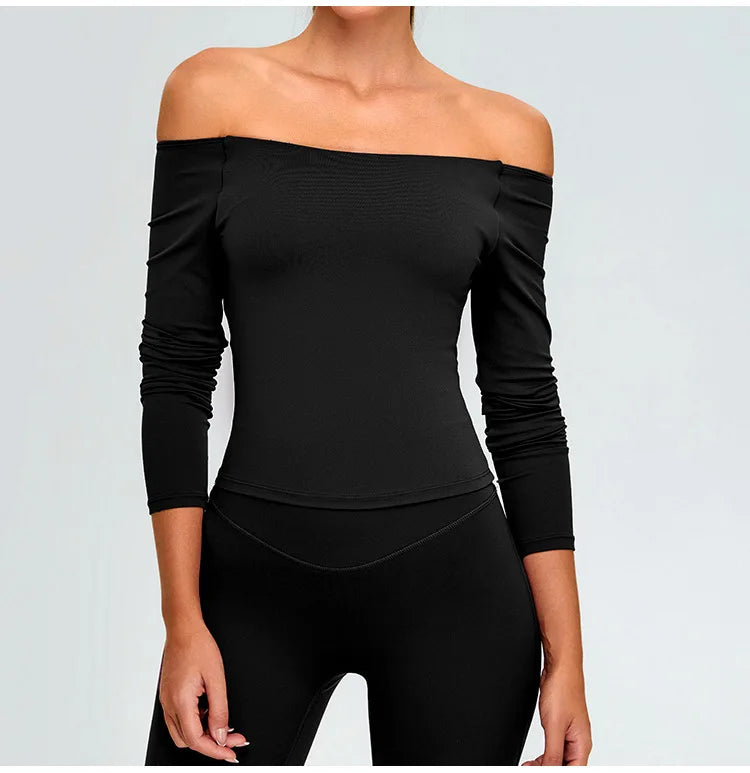 2-Piece Tracksuit Set - High-Waist Leggings & Long Sleeve Top