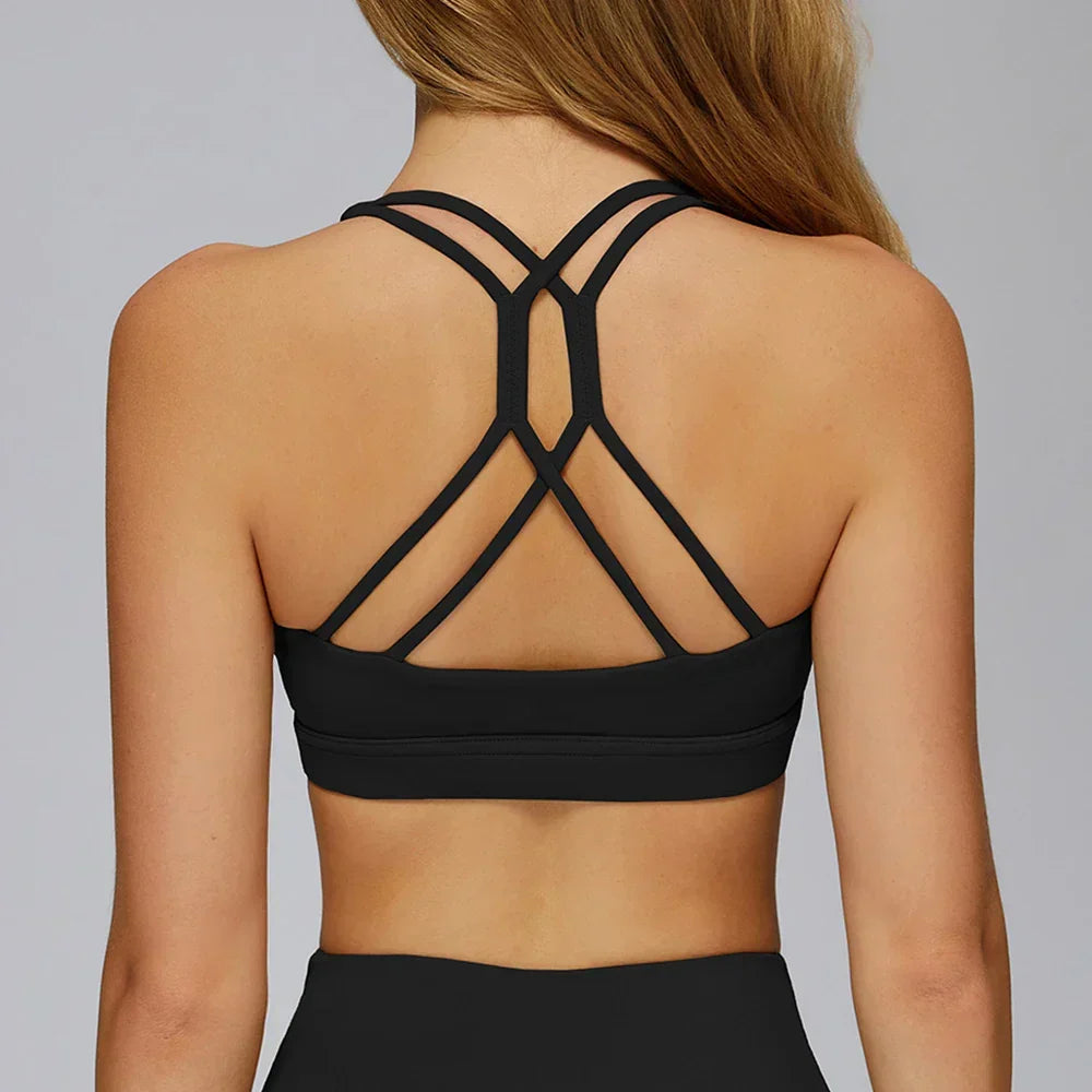 Cross-Back Push-Up Sports Bra - Breathable Tank Top