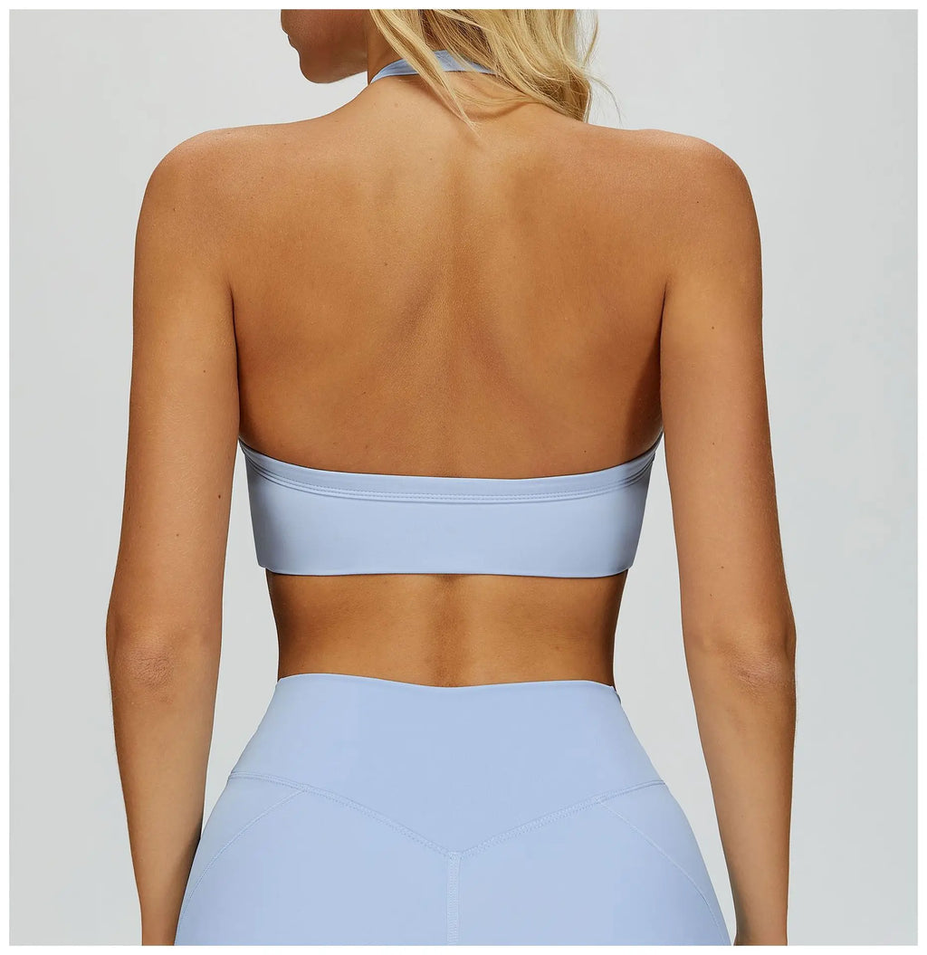 Backless Athletic Sports Bra - Women's Gym Crop Top