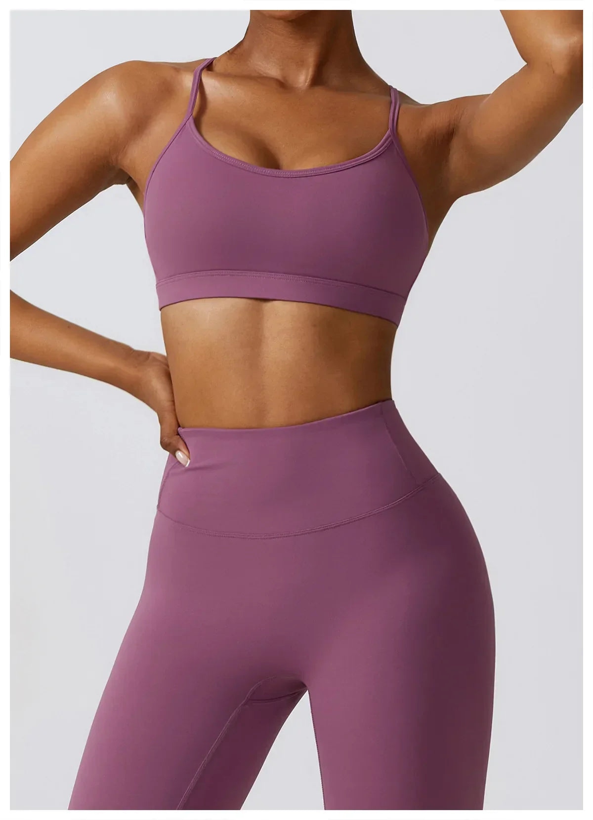 2/3-Piece Activewear Set - Leggings, Bra & Long Sleeve Top