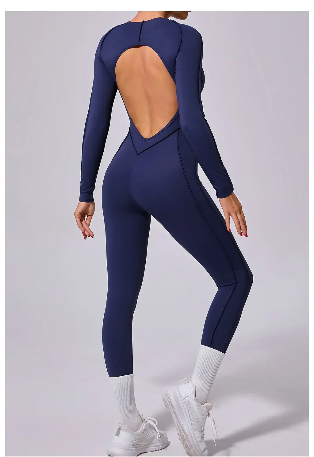 Long Sleeve Overalls Romper - Women's Running & Gym Jumpsuit