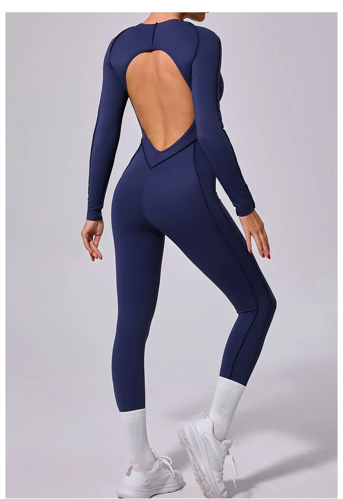 Long Sleeve Overalls Romper - Women's Running & Gym Jumpsuit