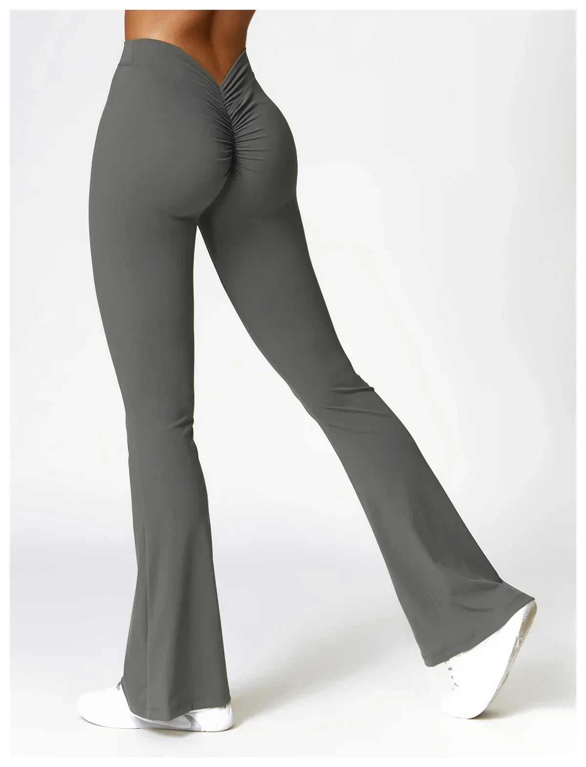 V-Hip Flare Yoga Pants - High-Waist Wide-Leg Leggings