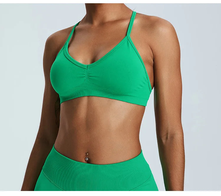 Scrunch Push-Up Sports Bra - Seamless Adjustable-Strap Tank