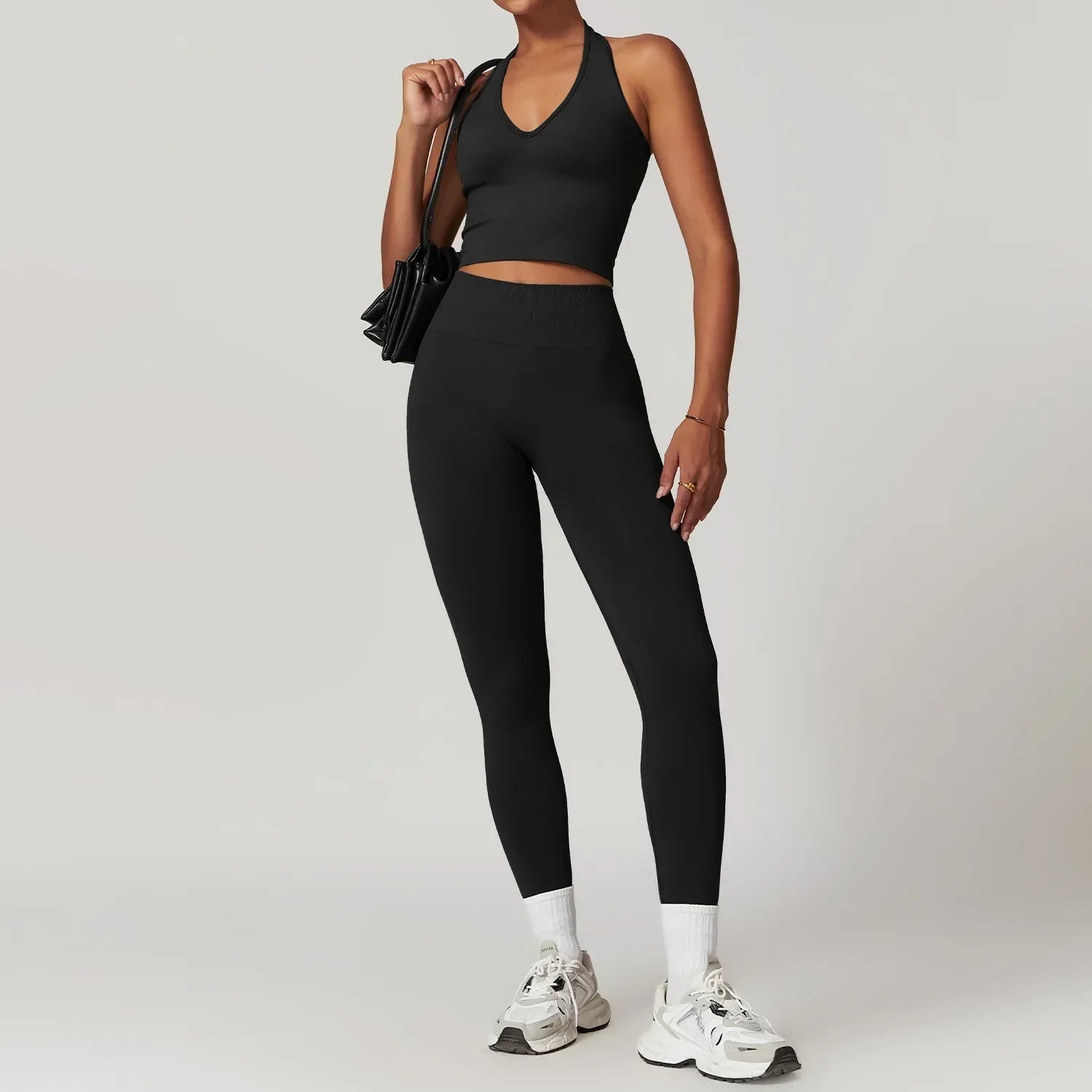 2-Piece Seamless Set - High-Waist Leggings & Top Tracksuit