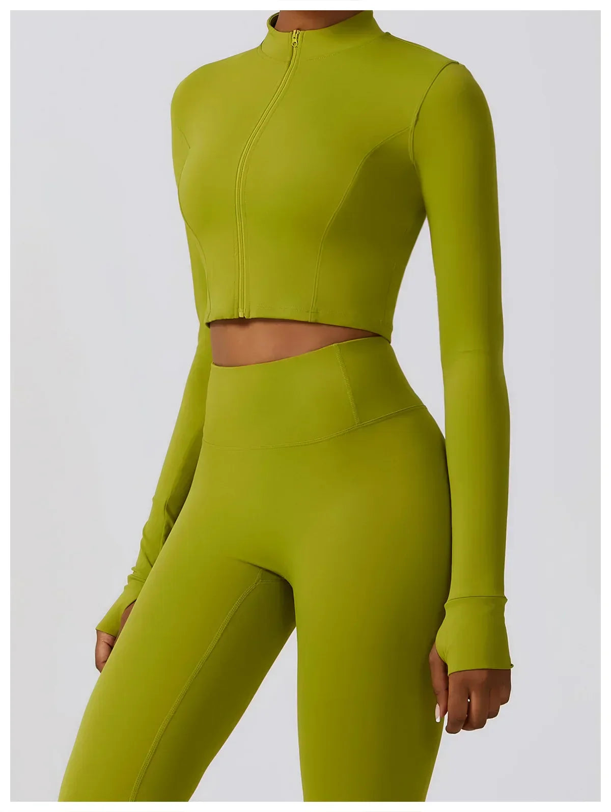 2/3-Piece Activewear Set - Leggings, Bra & Long Sleeve Top
