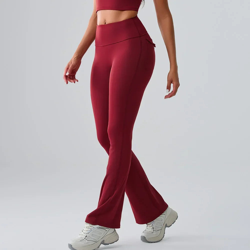 High-Waist Bell-Bottom Yoga Pants - Wide-Leg Flare Leggings