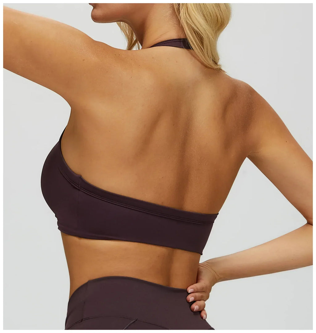 Backless Athletic Sports Bra - Women's Gym Crop Top