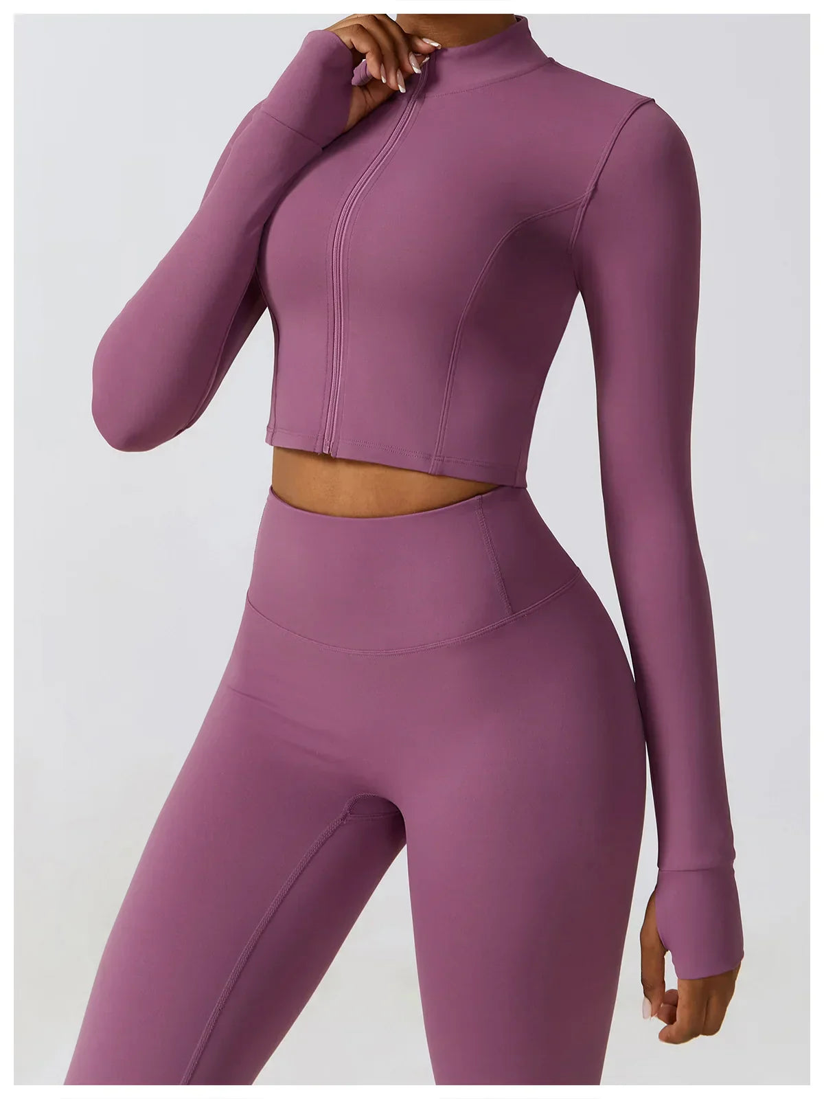 2/3-Piece Activewear Set - Leggings, Bra & Long Sleeve Top