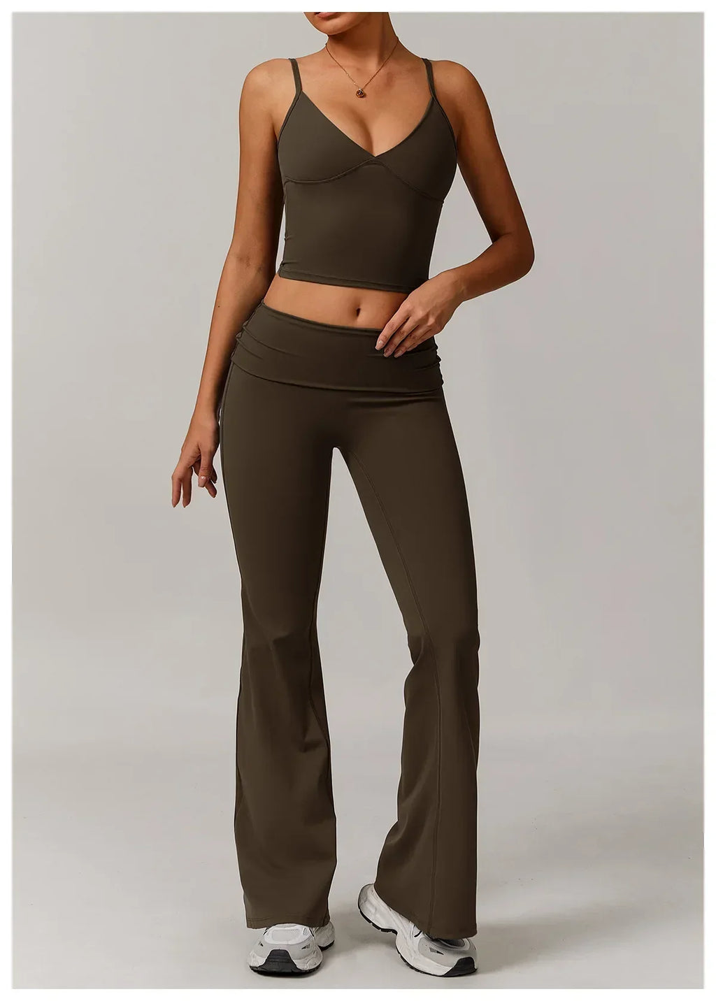 High-Waist Flare Leggings - Tummy-Control Wide-Leg Yoga Pants