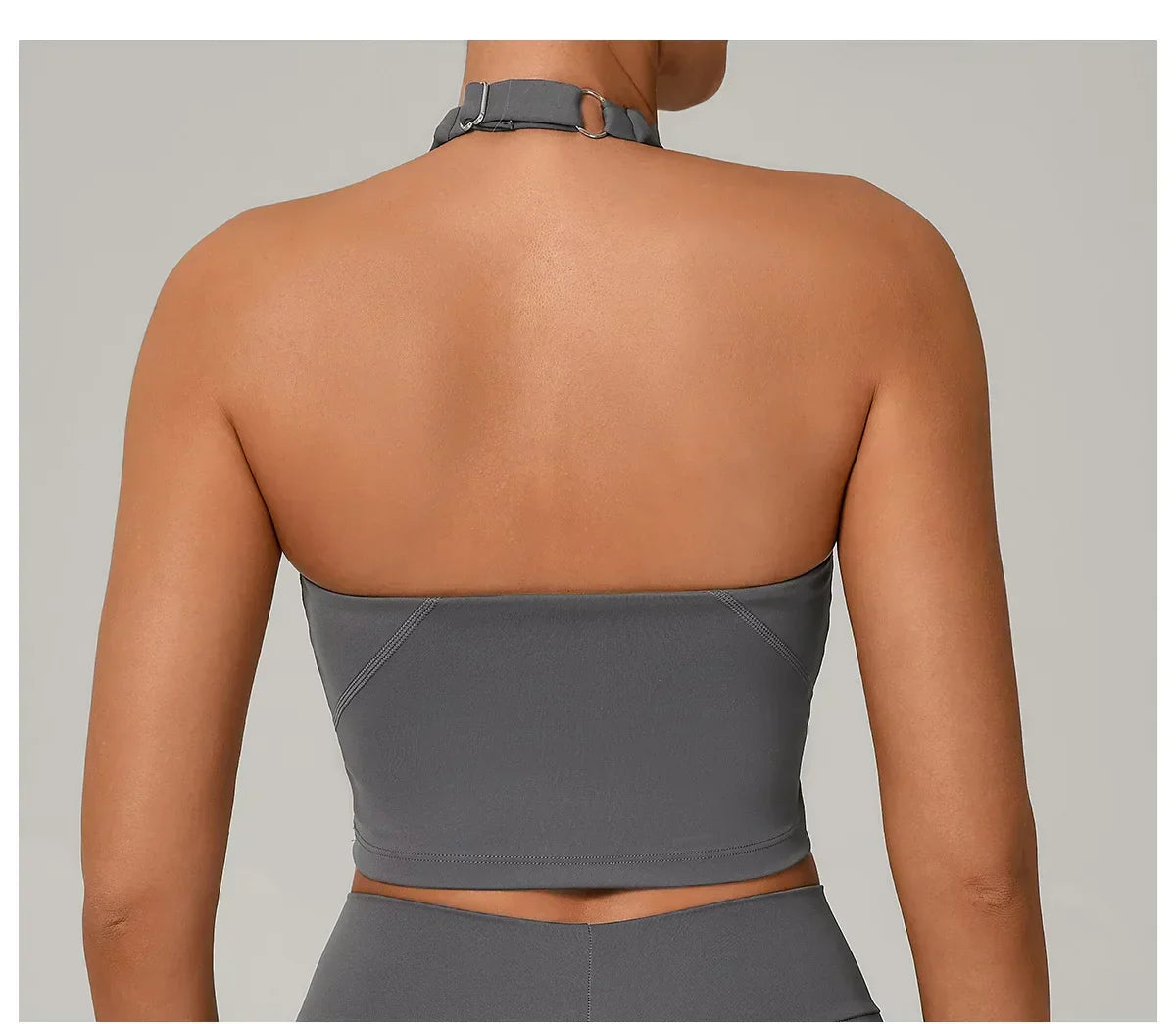 Halter High-Support Sports Bra - Open-Back Push-Up