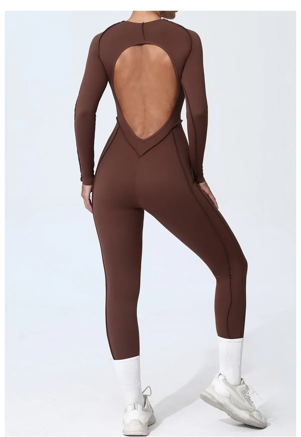 Long Sleeve Overalls Romper - Women's Running & Gym Jumpsuit
