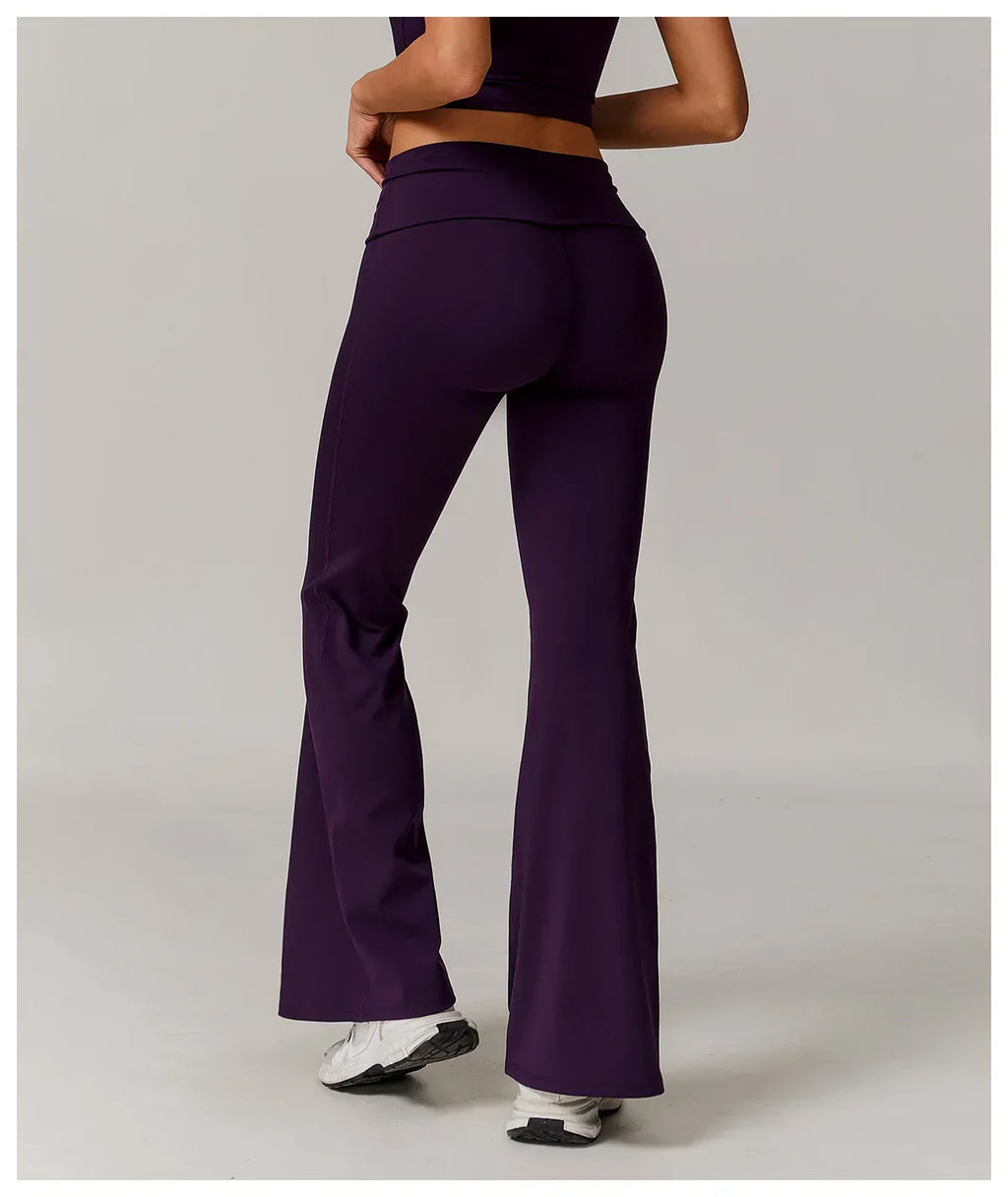 High-Waist Flare Leggings - Tummy-Control Wide-Leg Yoga Pants