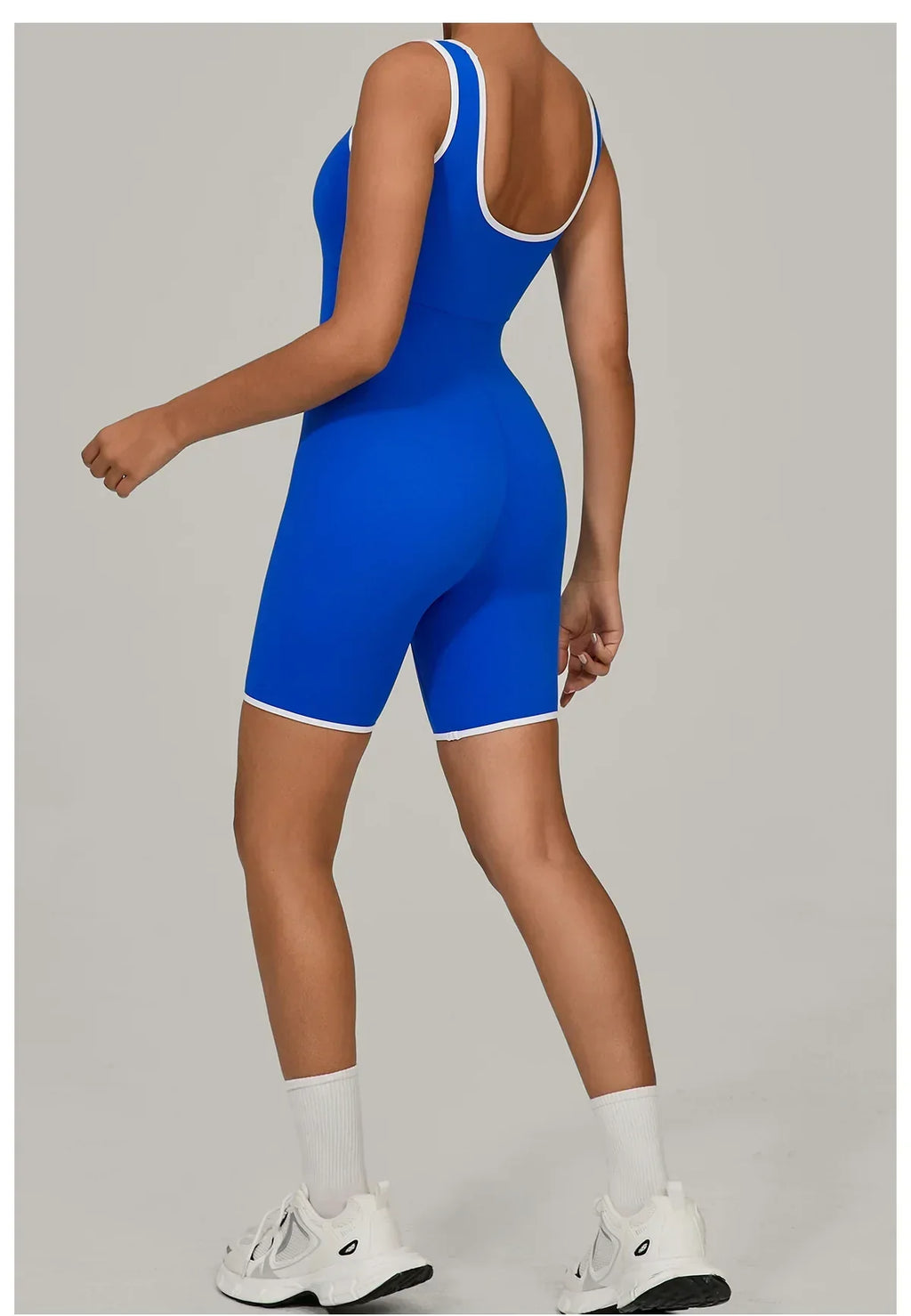 Color-Block Sleeveless Romper - Women's Quick-Dry Yoga Jumpsuit