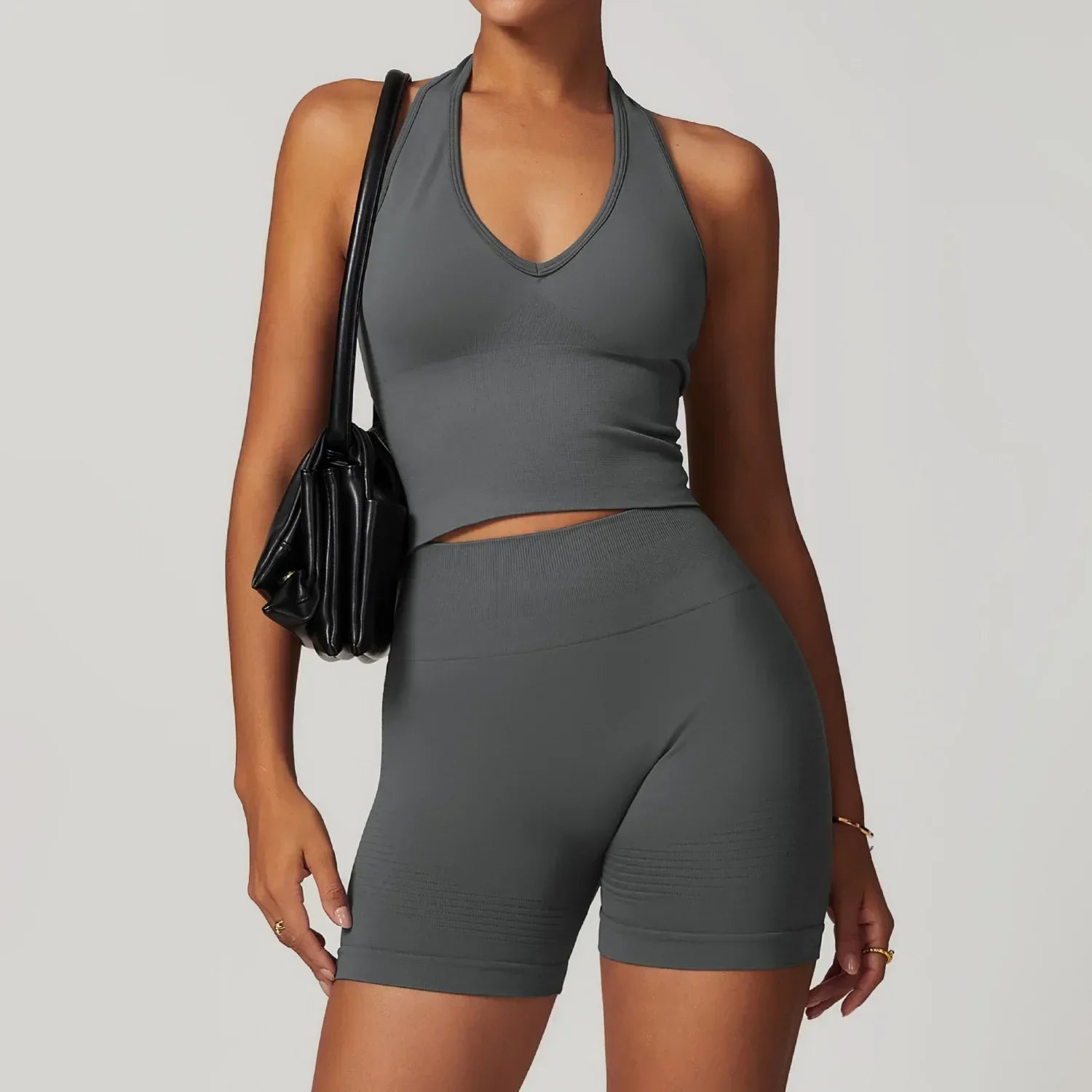 2-Piece Seamless Set - High-Waist Leggings & Top Tracksuit