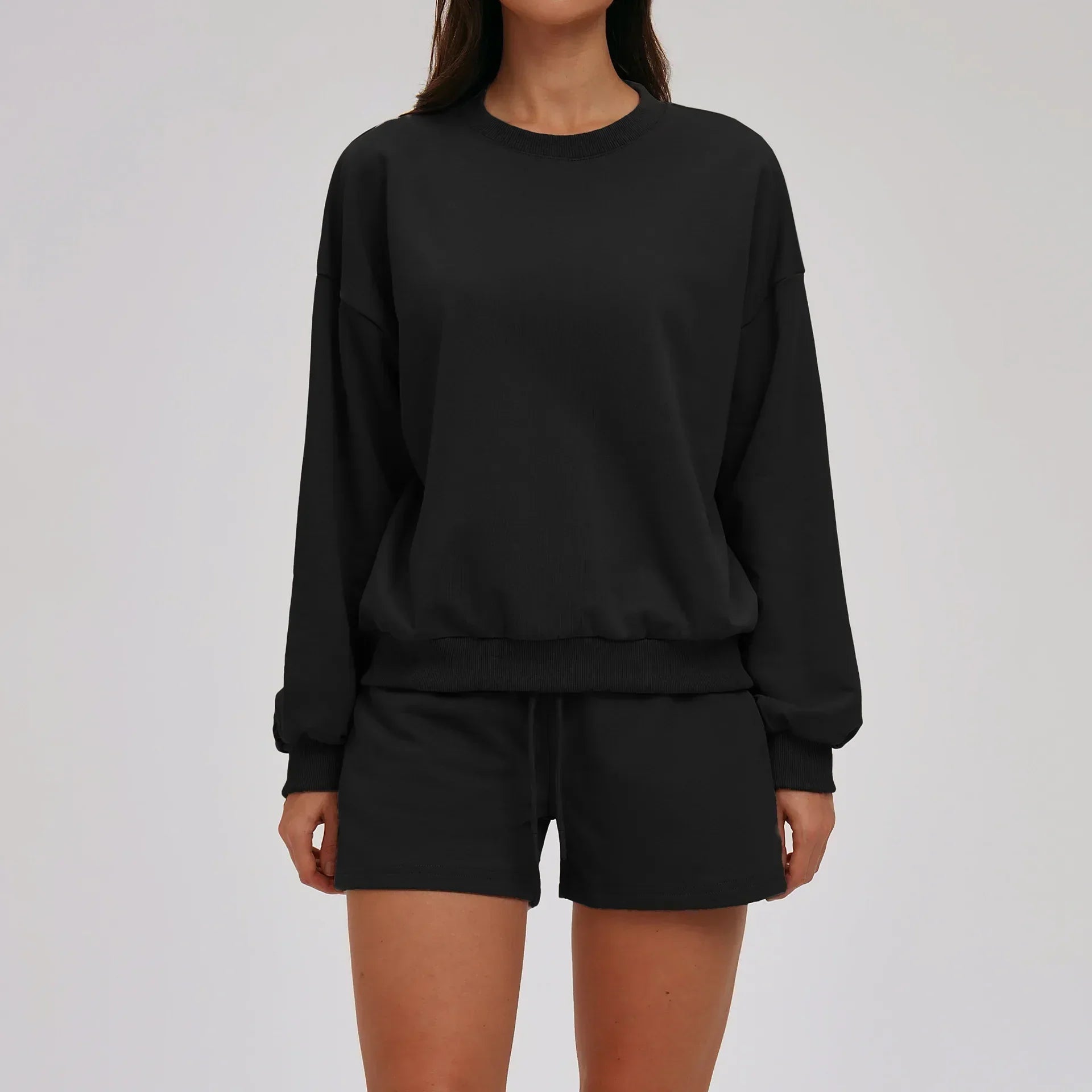 2-Piece Hoodie & Shorts Set - Women's Winter Sportswear