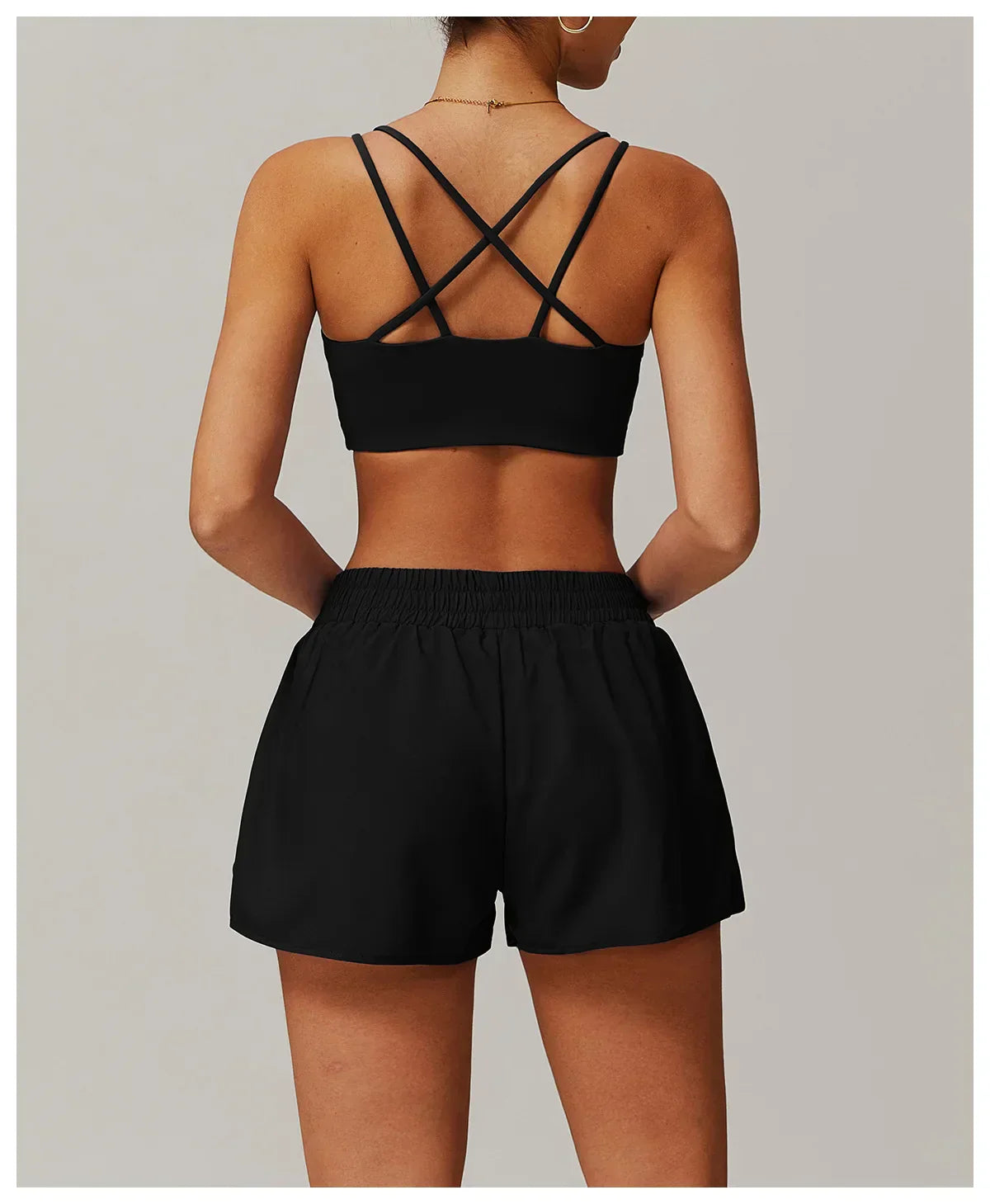 Criss-Cross Back Sports Bra - High-Support Padded Bralette