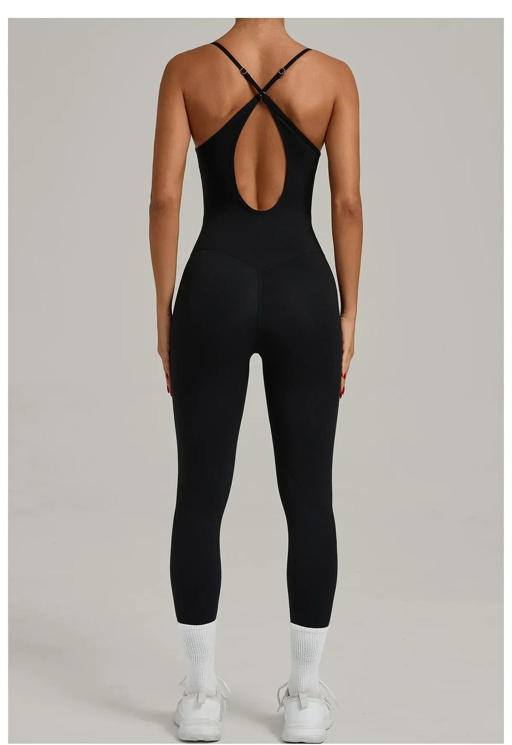 Scrunch Backless Romper - Women's One-Piece Yoga Jumpsuit