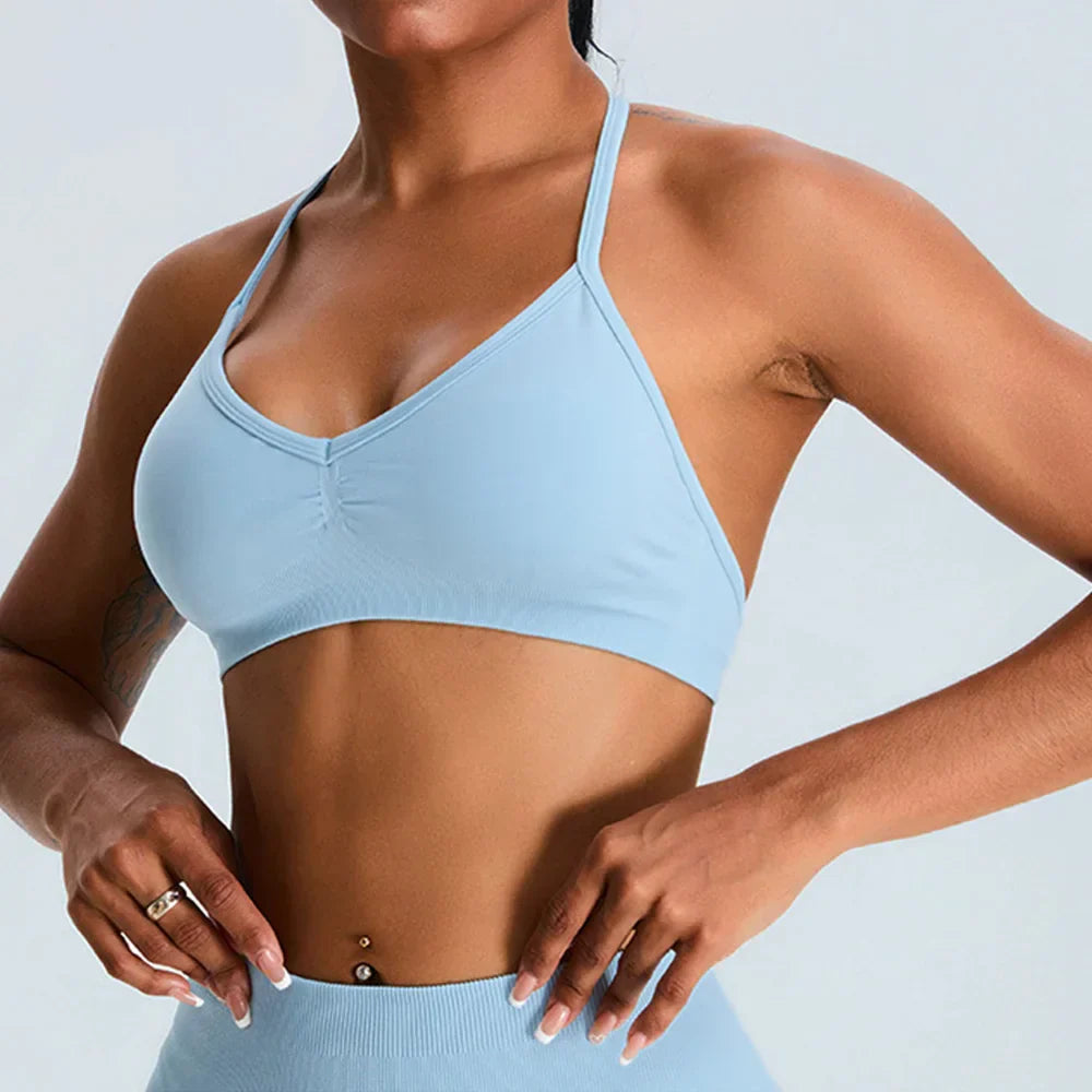 Scrunch Push-Up Sports Bra - Seamless Adjustable-Strap Tank