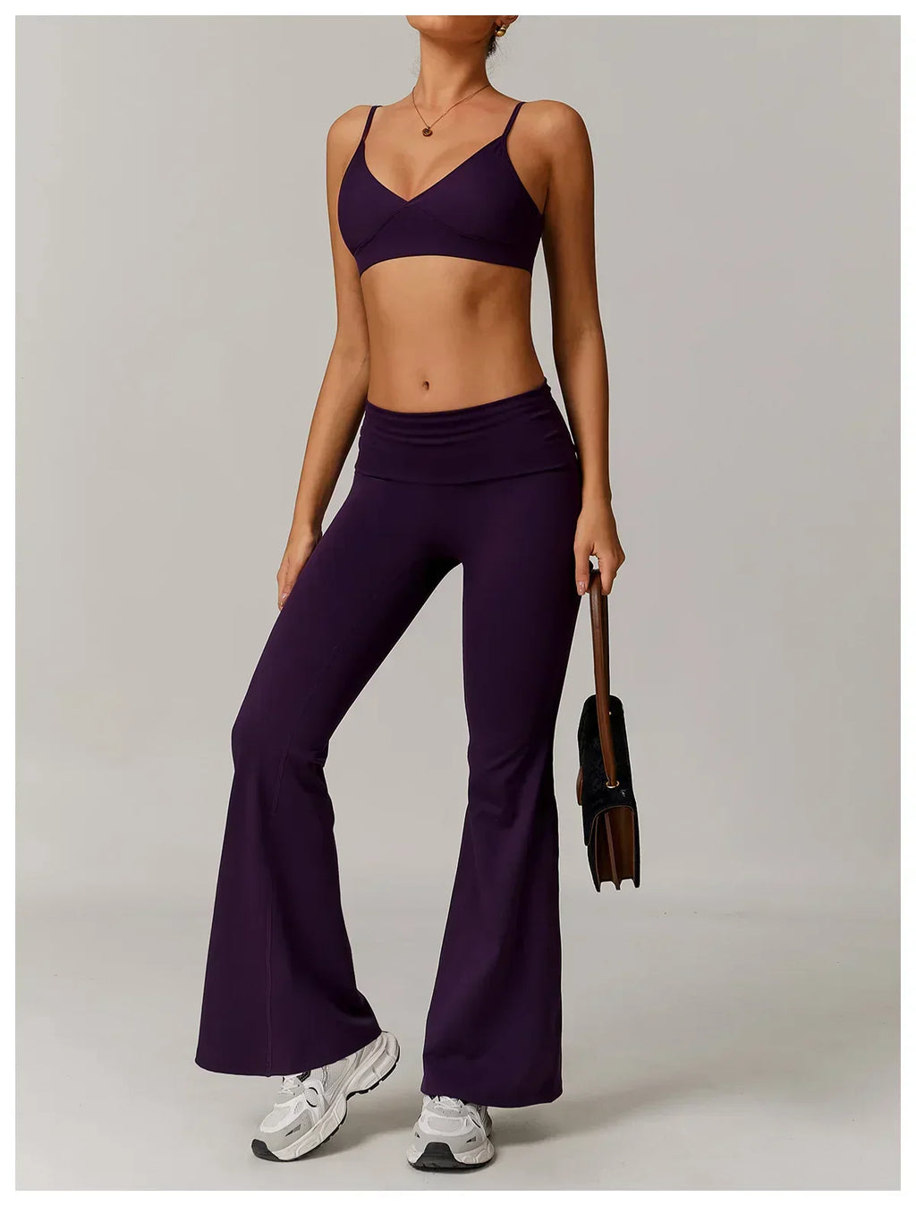 High-Waist Flare Leggings - Tummy-Control Wide-Leg Yoga Pants