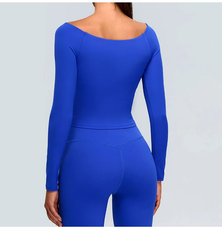 2-Piece Tracksuit Set - High-Waist Leggings & Long Sleeve Top