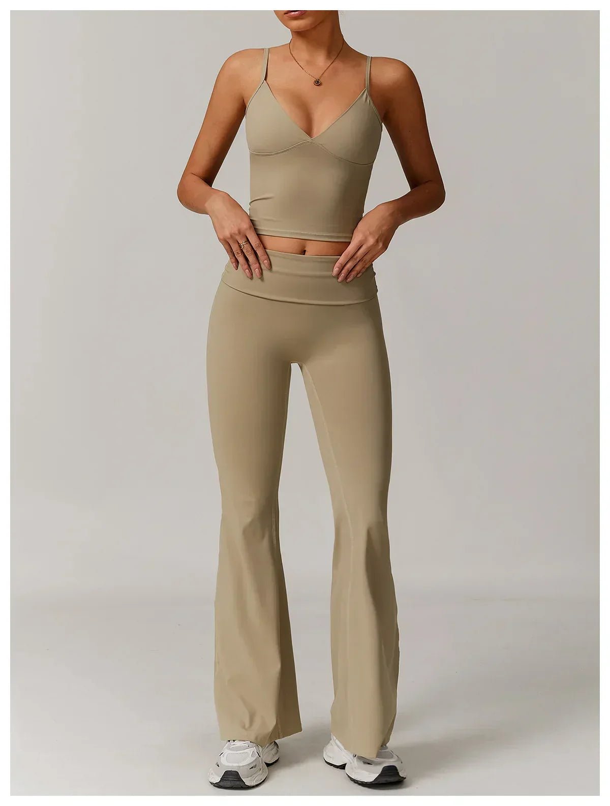 High-Waist Flare Leggings - Tummy-Control Wide-Leg Yoga Pants