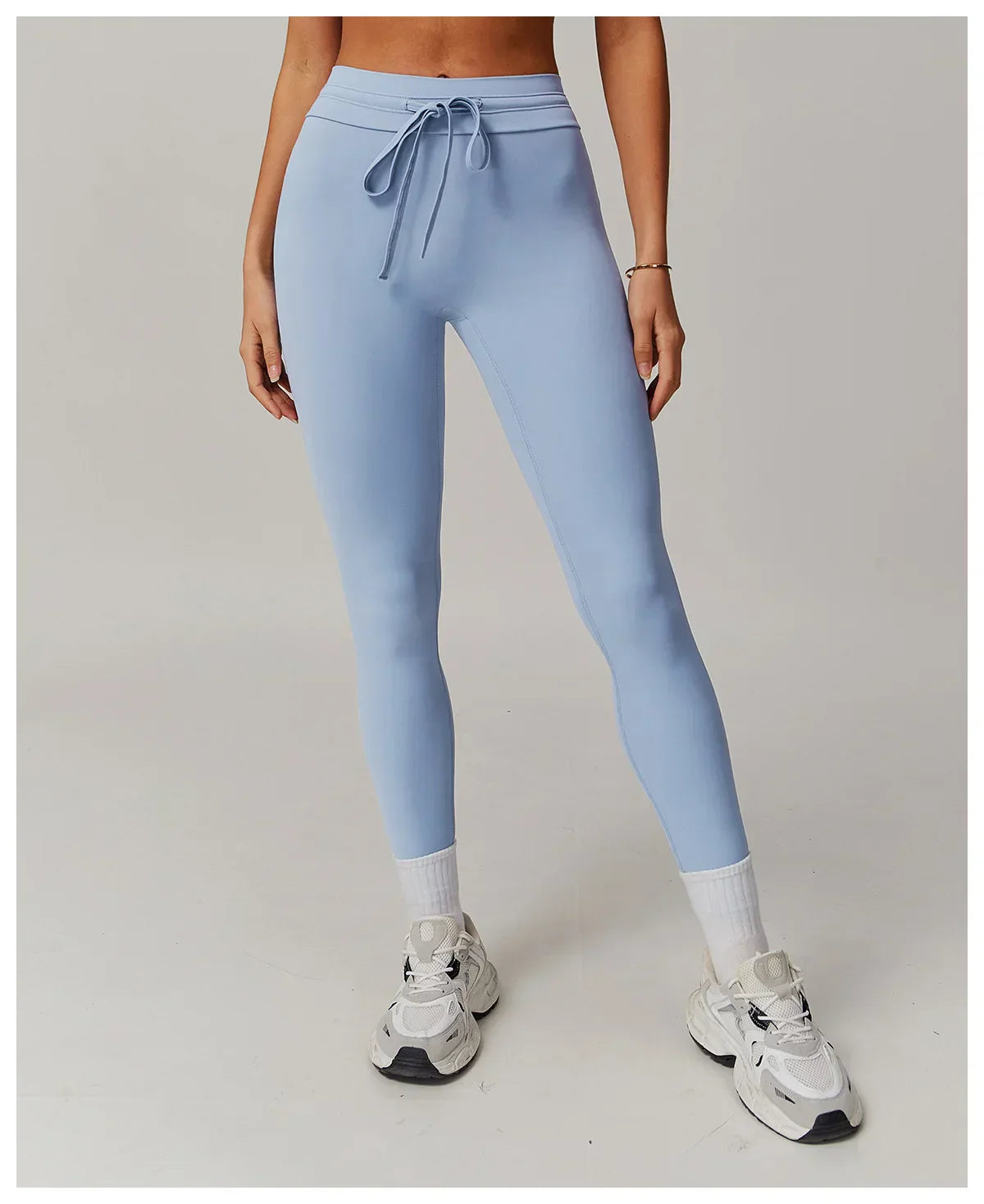High-Waist Strap Leggings - Push-Up Stretch Gym Tights