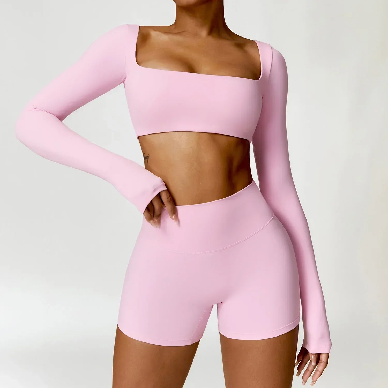 2-Piece Legging & Long Sleeve Set - Women's Yoga Tracksuit