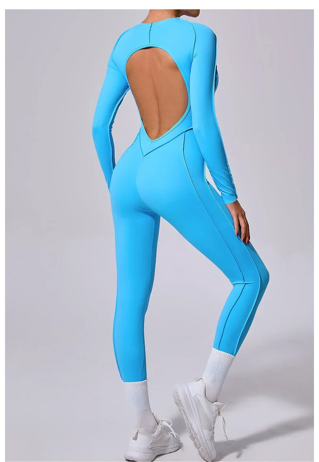 Long Sleeve Overalls Romper - Women's Running & Gym Jumpsuit