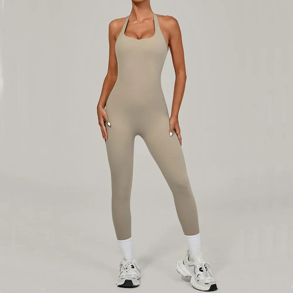 Push-Up Yoga Overalls - Women's Fitness Jumpsuit Set