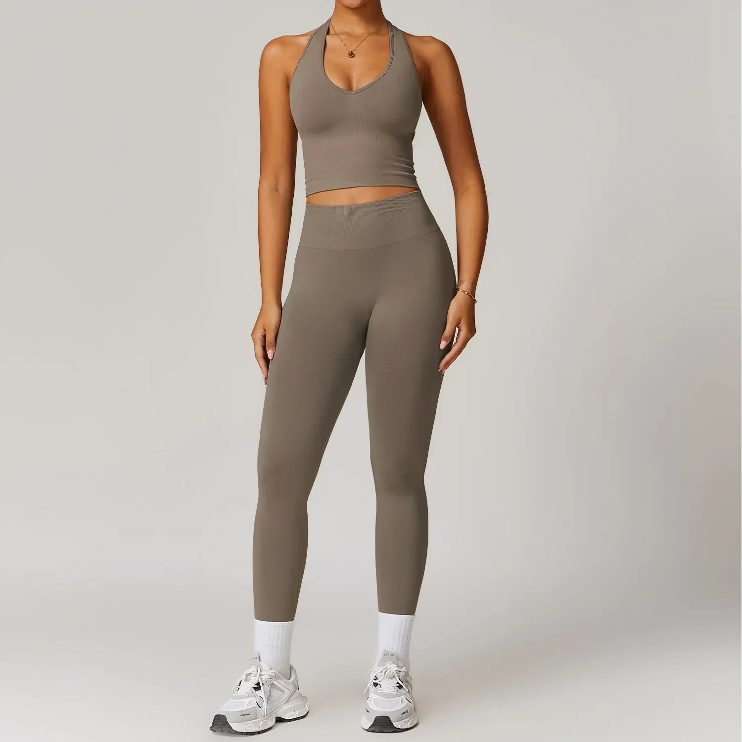 2-Piece Seamless Set - High-Waist Leggings & Top Tracksuit
