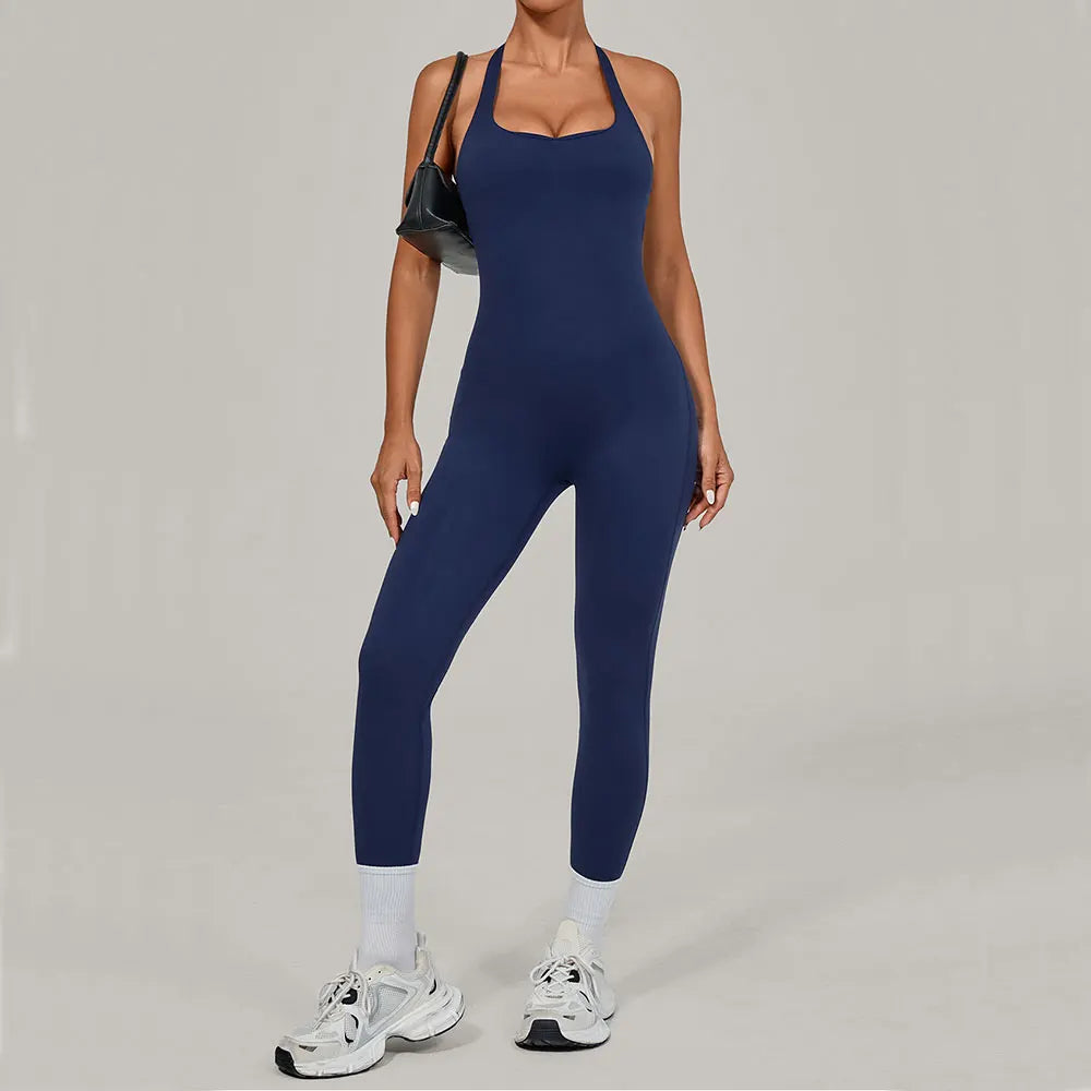 Push-Up Yoga Overalls - Women's Fitness Jumpsuit Set