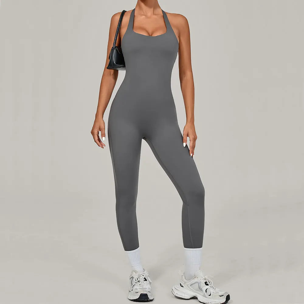Push-Up Yoga Overalls - Women's Fitness Jumpsuit Set