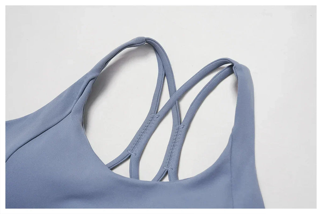 Cross-Back Push-Up Sports Bra - Breathable Tank Top