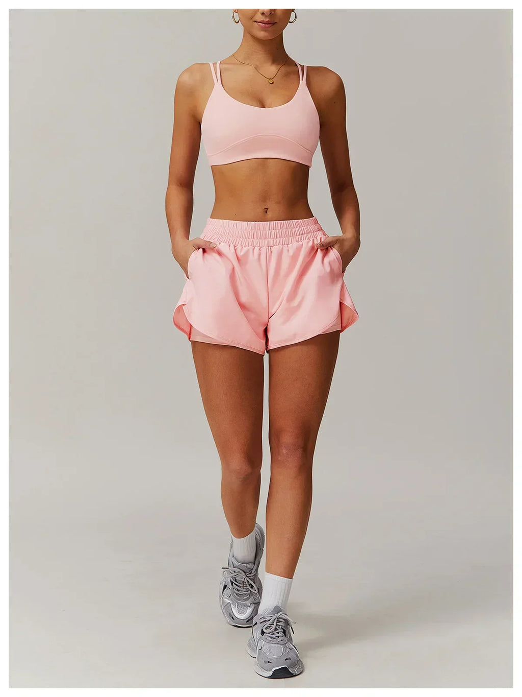 Criss-Cross Back Sports Bra - High-Support Padded Bralette
