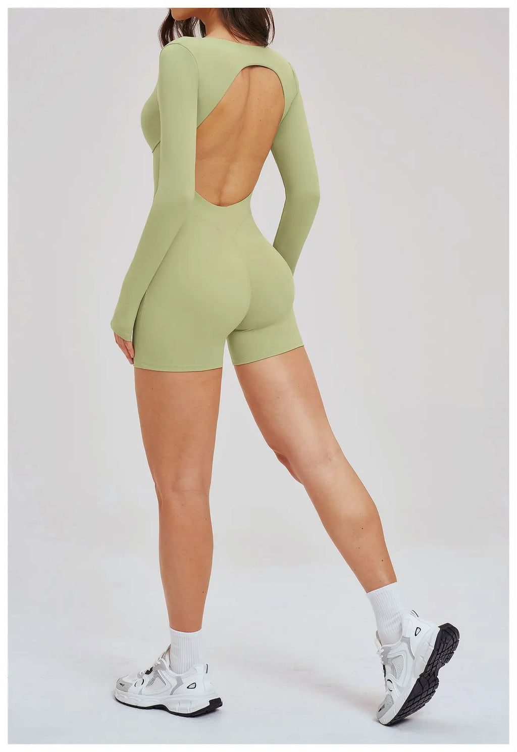 Backless Scrunch Romper - Short-Sleeve Push-Up Bodysuit