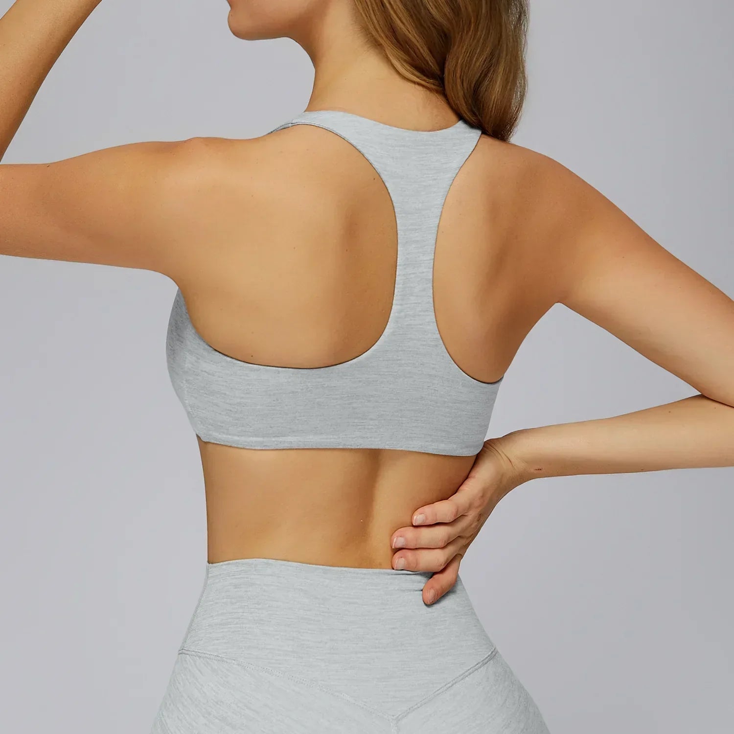 V-Neck Sports Bra with Removable Pads - Quick-Dry Push-Up