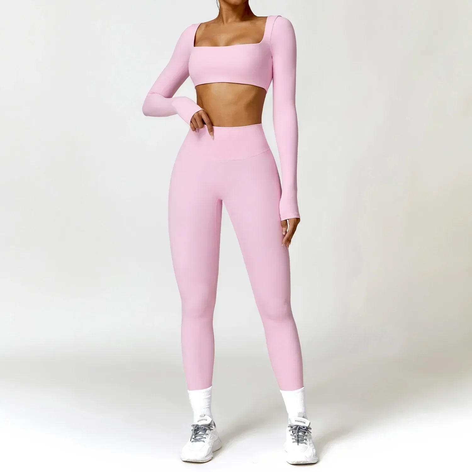 2-Piece Legging & Long Sleeve Set - Women's Yoga Tracksuit