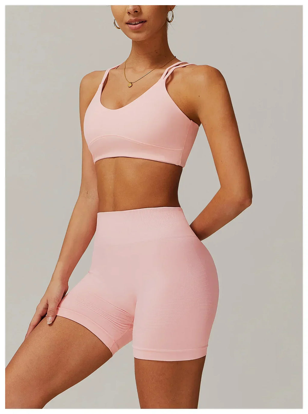 Criss-Cross Back Sports Bra - High-Support Padded Bralette