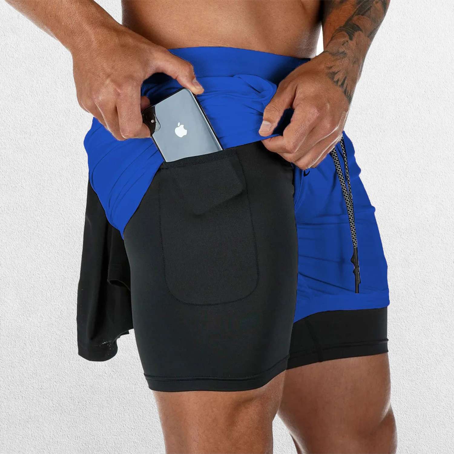GPW Men's 2-in-1 Running & Gym Shorts