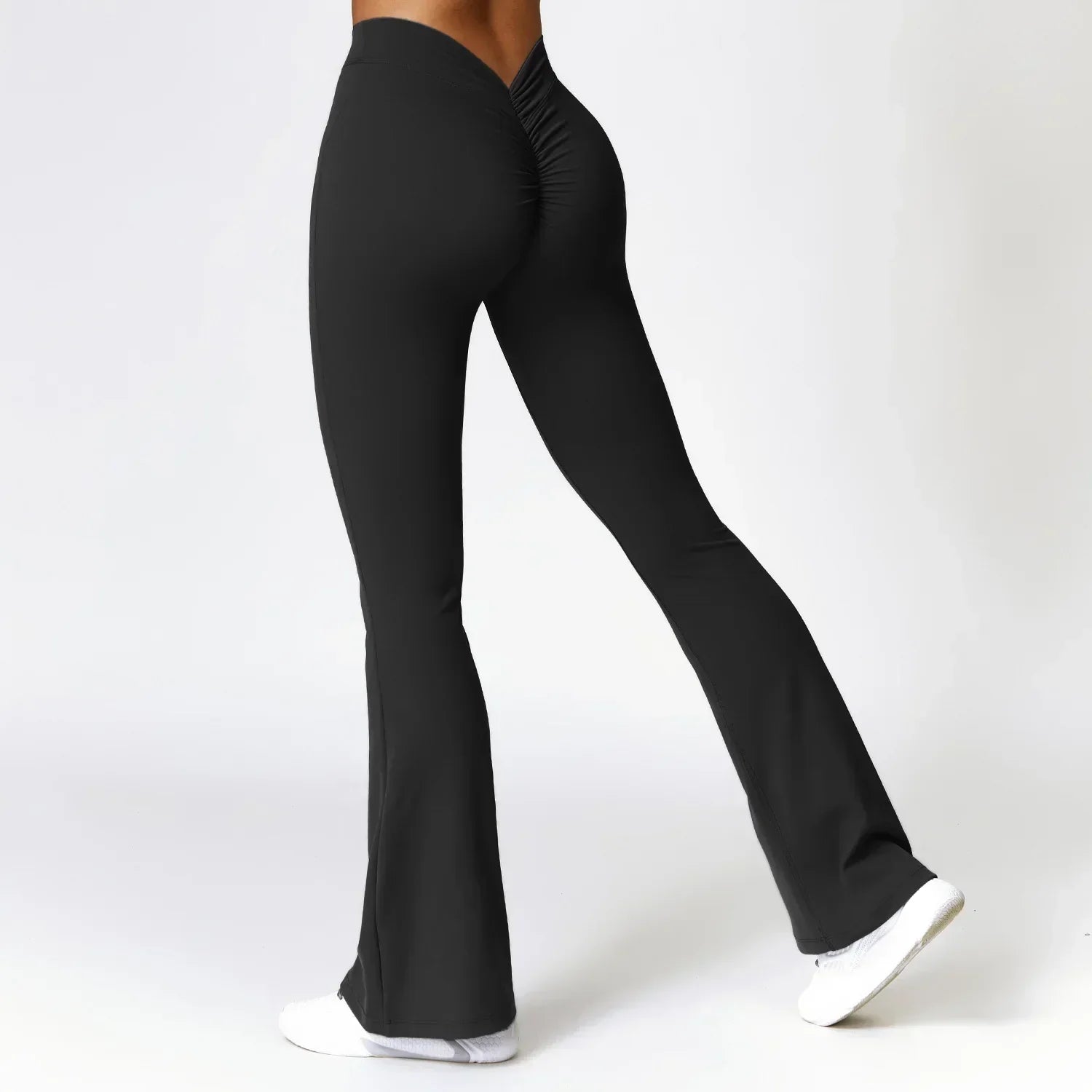 V-Hip Flare Yoga Pants - High-Waist Wide-Leg Leggings